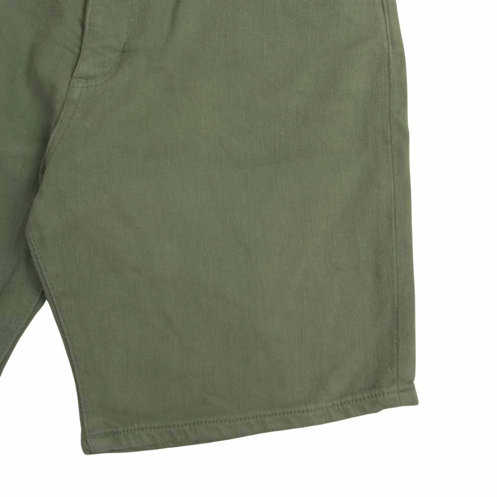 Ron Herman ロンハーマン 製品染め ストレッチ スウェットデニム ショーツ カーキ系 M【中古】