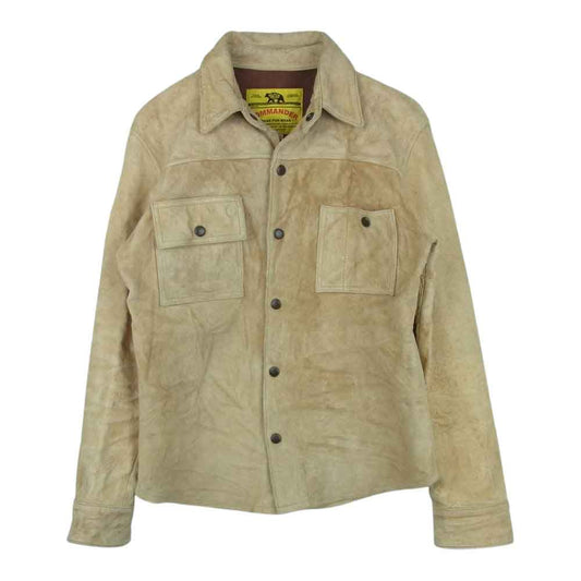 ブラック ベア ブランド USA製 The Rough RIDER Western OVER Shirt スエード シャツ ジャケット ベージュ系 XS【中古】