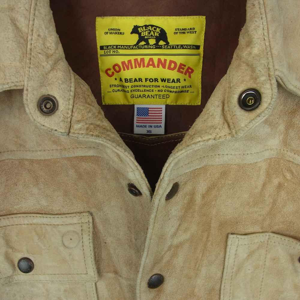 ブラック ベア ブランド USA製 The Rough RIDER Western OVER Shirt スエード シャツ ジャケット ベージュ系 XS【中古】