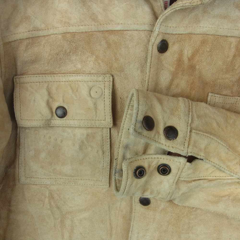 ブラック ベア ブランド USA製 The Rough RIDER Western OVER Shirt スエード シャツ ジャケット ベージュ系 XS【中古】