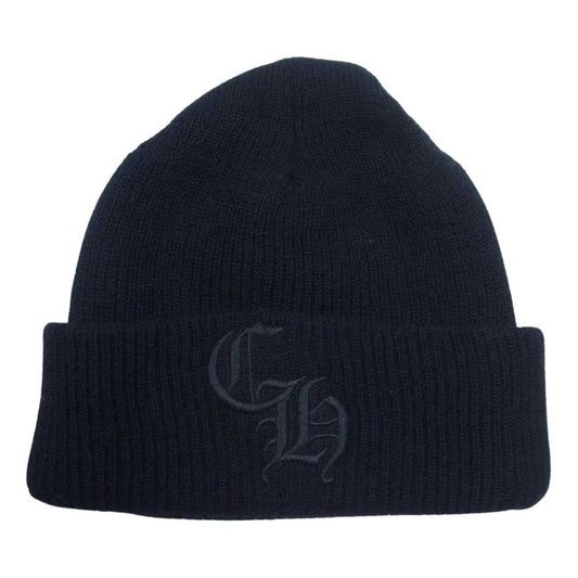 CHROME HEARTS クロムハーツ（原本無） クロムハーツジャパン国内正規品 CHロゴ刺繍 ビーニー ニットキャップ ブラック系 OS【中古】