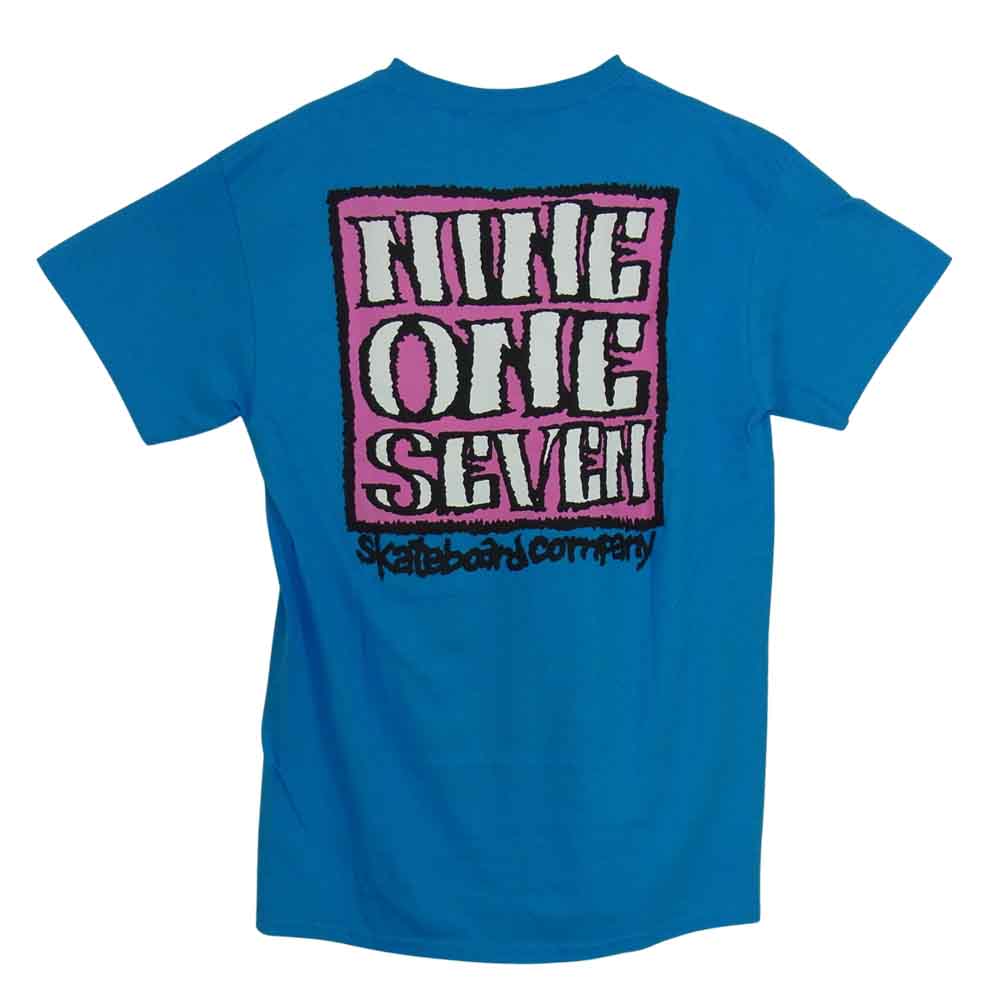ナインワンセブン OLD DEAL T-SHIRT ロゴ プリント 半袖 Tシャツ  ブルー系 M【新古品】【未使用】【中古】