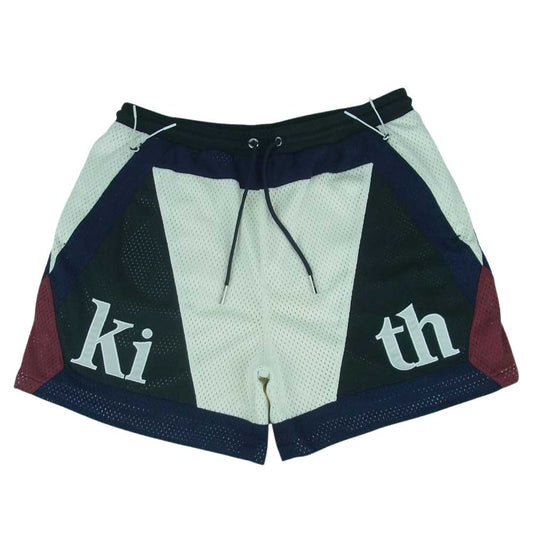 キス 国内正規品 MONDAY PROGRAM ロゴパッチ メッシュ ショーツ ハーフ ショート パンツ オフホワイト系 マルチカラー系 M【中古】