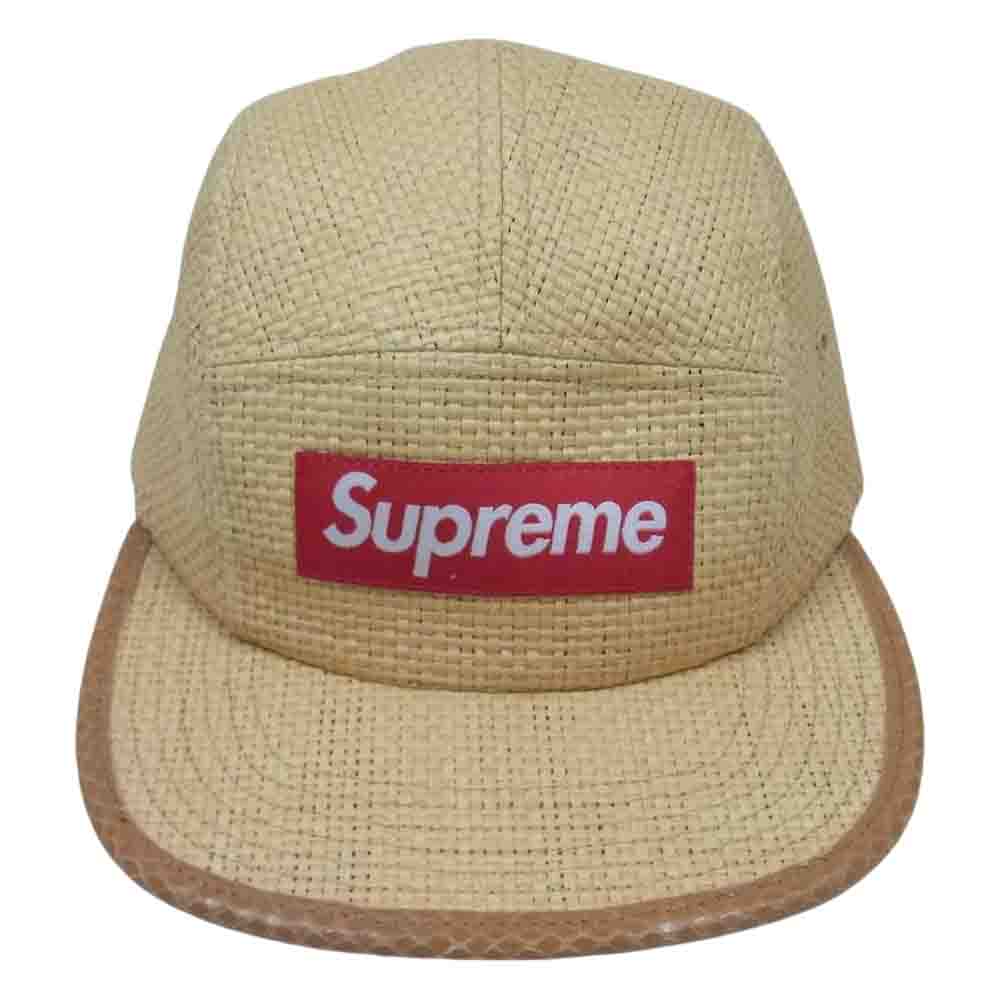 Supreme シュプリーム 20SS Raffia Camp Cap ラフィア 麦わら ボックスロゴ キャンプ キャップ ライトブラウン系【中古】