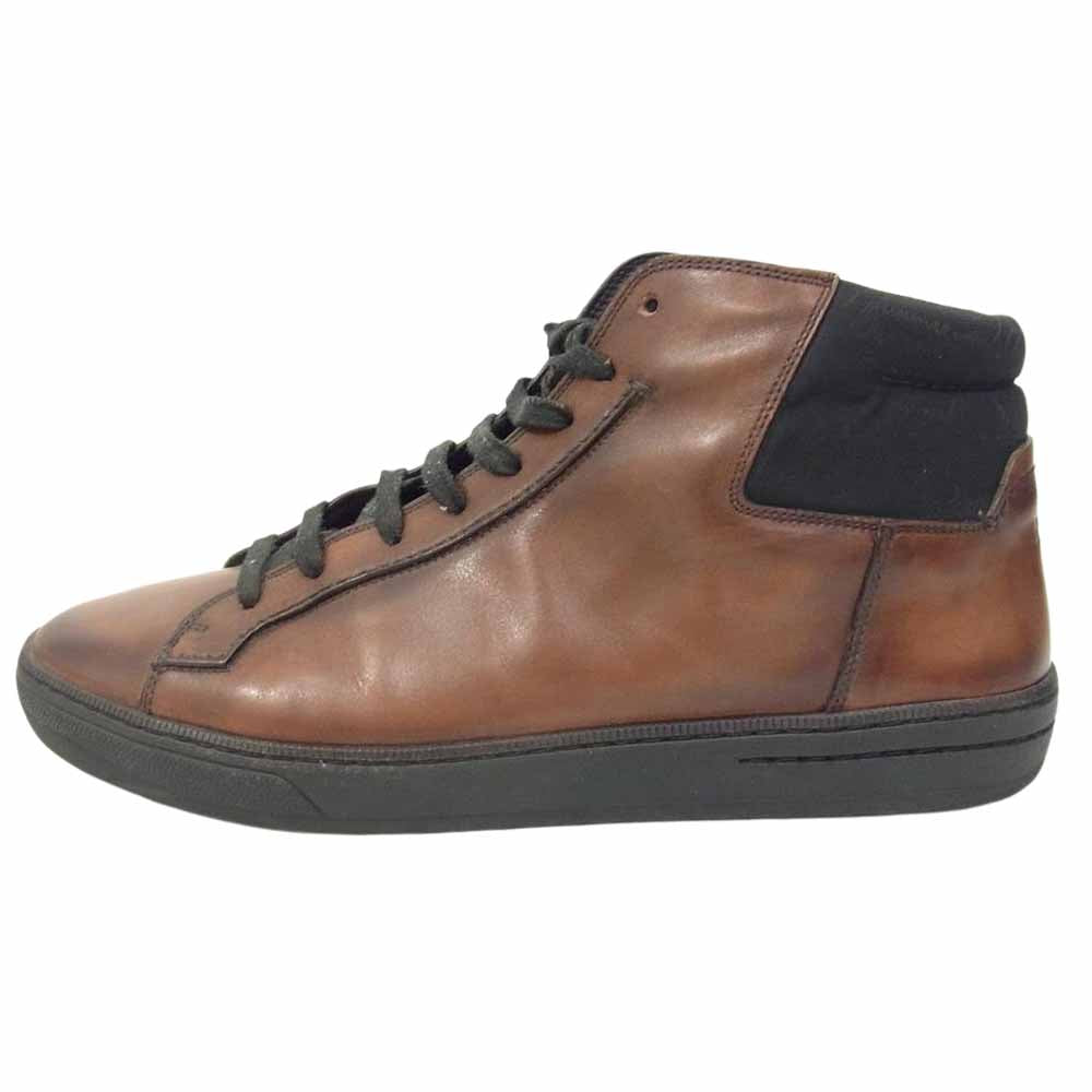 Berluti ベルルッティ カリグラフィー レザー ハイカット スニーカー ブーツ ブラウン系 ブラック系 8【中古】