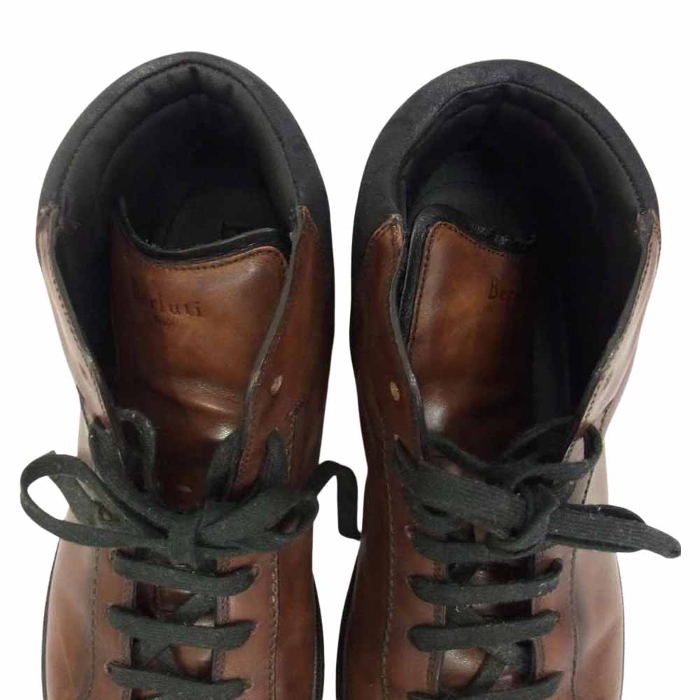 Berluti ベルルッティ カリグラフィー レザー ハイカット スニーカー ブーツ ブラウン系 ブラック系 8【中古】