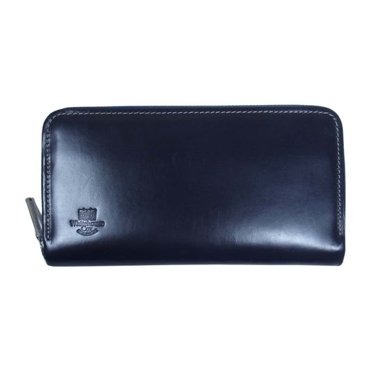 WHITE HOUSE COX ホワイトハウスコックス S2622-6 HOLIDAY LINE ブライドルレザー ロング ジップ ウォレット ネイビー系【極上美品】【中古】