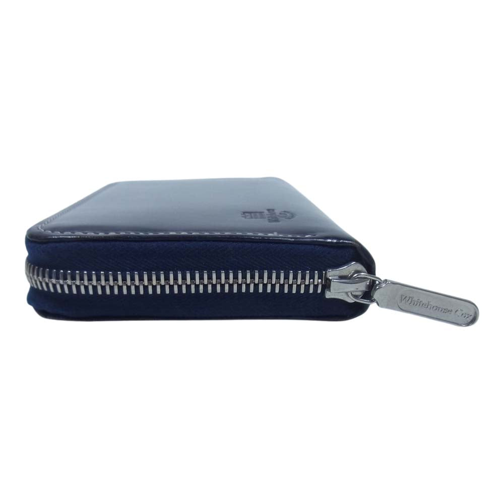 WHITE HOUSE COX ホワイトハウスコックス S2622-6 HOLIDAY LINE ブライドルレザー ロング ジップ ウォレット ネイビー系【極上美品】【中古】