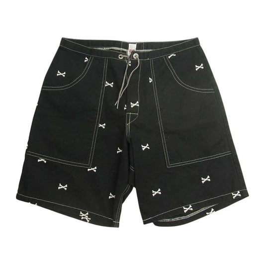 WTAPS ダブルタップス 13SS 131HEBWD-PTM01S × BIRDWELL バードウェル クロスボーン 刺繍 ショーツ パンツ ブラック系【中古】