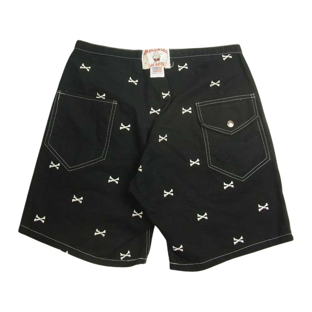 WTAPS ダブルタップス 13SS 131HEBWD-PTM01S × BIRDWELL バードウェル クロスボーン 刺繍 ショーツ パンツ ブラック系【中古】