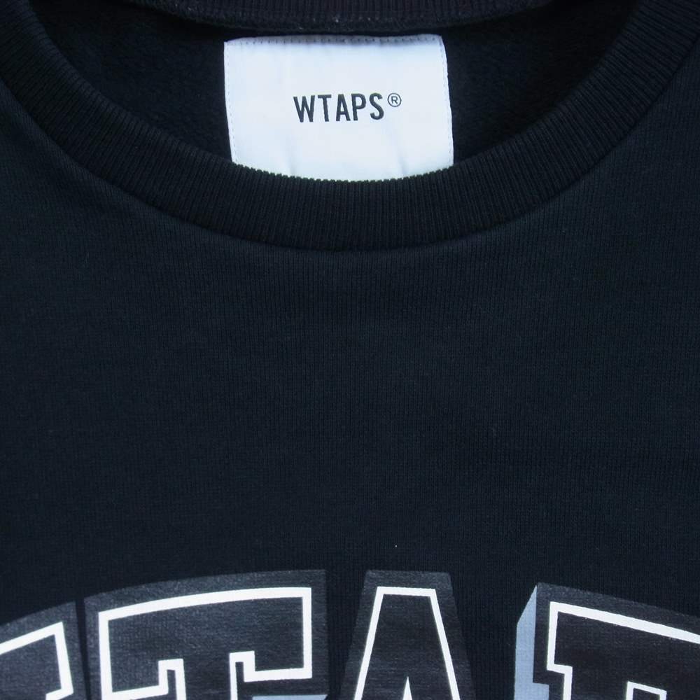 WTAPS ダブルタップス 20SS 201ATDT-CSM17 DAWN.DESIGN CREW NECK SWEATSHIRT ロゴ プリント クルーネック スウェット ブラック系 X 03【中古】