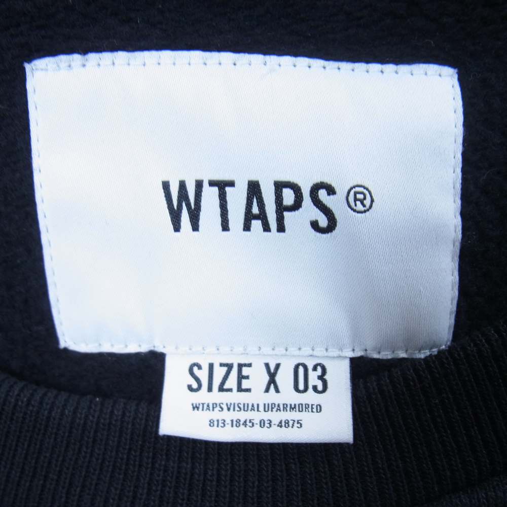 WTAPS ダブルタップス 20SS 201ATDT-CSM17 DAWN.DESIGN CREW NECK SWEATSHIRT ロゴ プリント クルーネック スウェット ブラック系 X 03【中古】