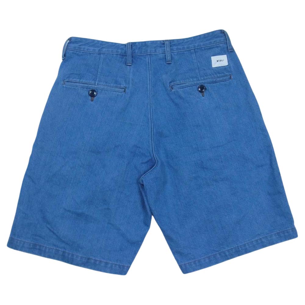 WTAPS ダブルタップス 21SS 211WVDT-PTM06 TUCK 01 SHORTS COTTON DENIM タック コットン ショーツ デニム パンツ インディゴブルー系 2【中古】