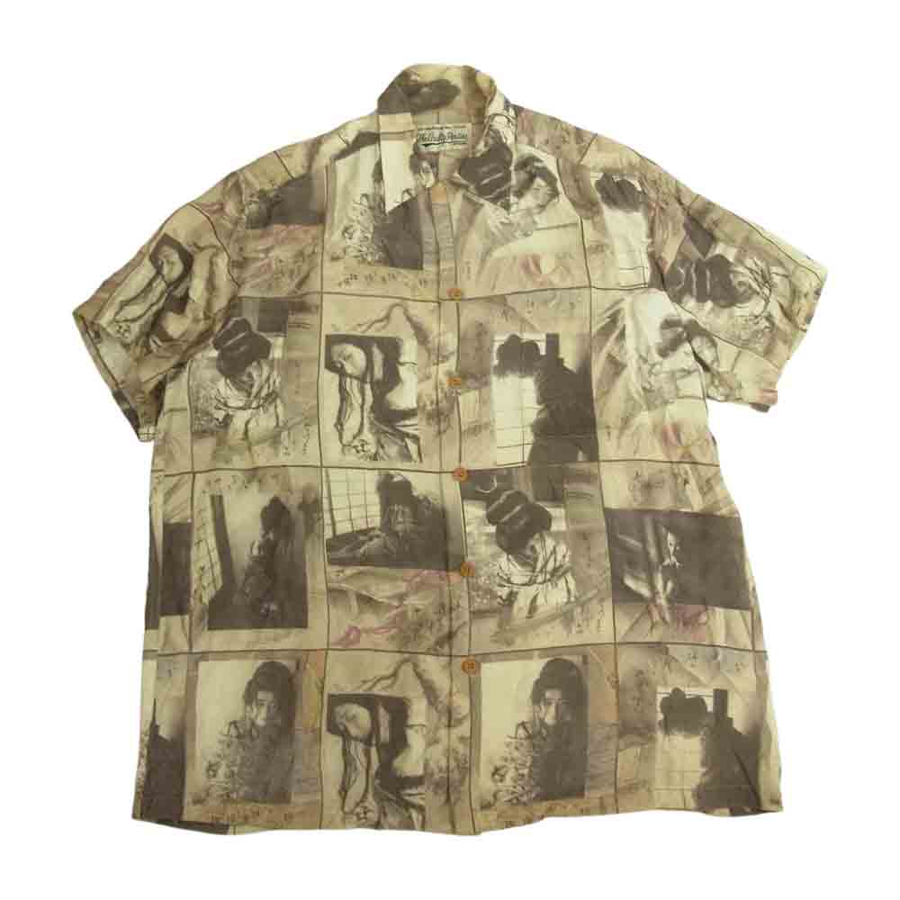 WACKO MARIA ワコマリア 21SS HAWAIIAN SHIRT ハワイアン シャツ レーヨン 緊縛柄 半袖 シャツ グレー系 M【中古】
