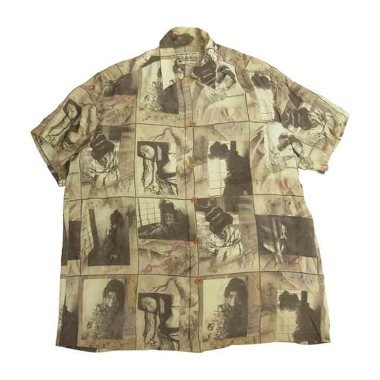 WACKO MARIA ワコマリア 21SS HAWAIIAN SHIRT ハワイアン シャツ レーヨン 緊縛柄 半袖 シャツ グレー系 M【中古】