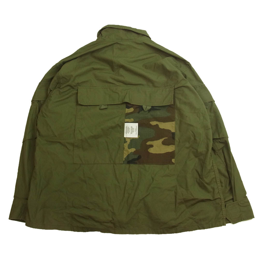 WTAPS ダブルタップス 21AW 212BRDT-SHM03 MODULAR LS COTTON RIPSTOP カモ 再構築 モジュラー コットン リップストップ 長袖 シャツ ジャケット  カーキ系 1【中古】