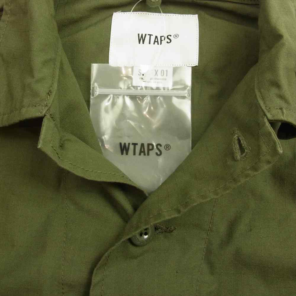 WTAPS ダブルタップス 21AW 212BRDT-SHM03 MODULAR LS COTTON RIPSTOP カモ 再構築 モジュラー コットン リップストップ 長袖 シャツ ジャケット  カーキ系 1【中古】