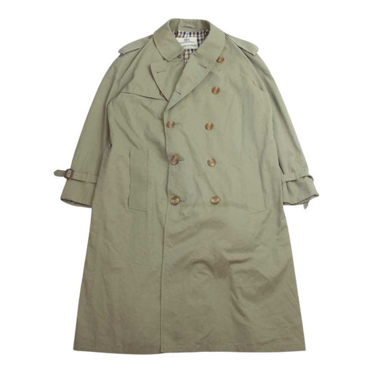 Aquascutum アクアスキュータム 英国製 旧タグ 裏地チェック トレンチコート カーキ系【中古】