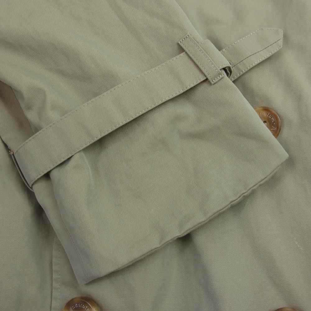 Aquascutum アクアスキュータム 英国製 旧タグ 裏地チェック トレンチコート カーキ系【中古】