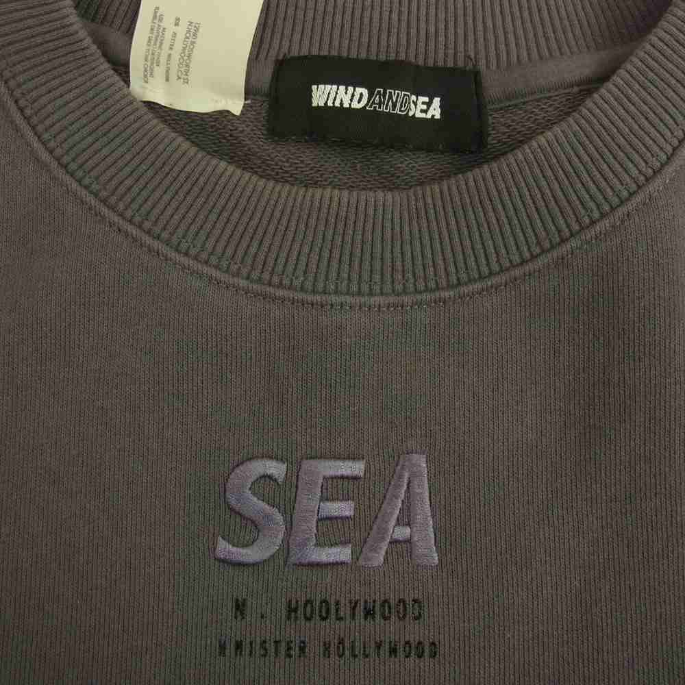 N.HOOLYWOOD エヌハリウッド NHWS-005 × WIND AND SEA ウィンダンシー ロゴ スウェット トレーナー グレー系 S【中古】
