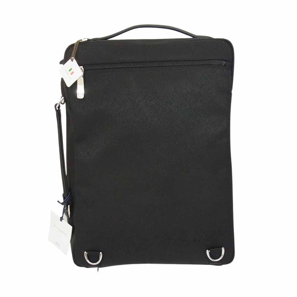 PELLE MORBIDA ペッレモルビダ CA108 CAPITANO キャピターノ バックパック型 ブリーフバッグ ビジネスバッグ ブラック系【新古品】【未使用】【中古】