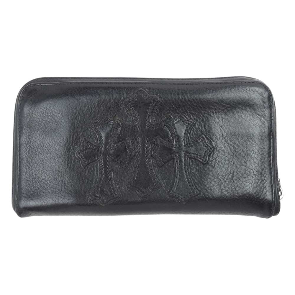 CHROME HEARTS クロムハーツ（原本無） REC F ZIP セメタリー クロス ラウンドジップ ウォレット ブラック系【中古】