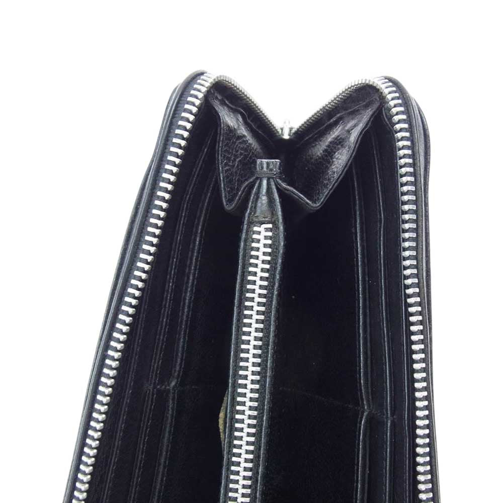 CHROME HEARTS クロムハーツ（原本無） REC F ZIP セメタリー クロス ラウンドジップ ウォレット ブラック系【中古】