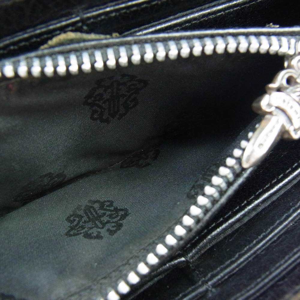 CHROME HEARTS クロムハーツ（原本無） REC F ZIP セメタリー クロス ラウンドジップ ウォレット ブラック系【中古】