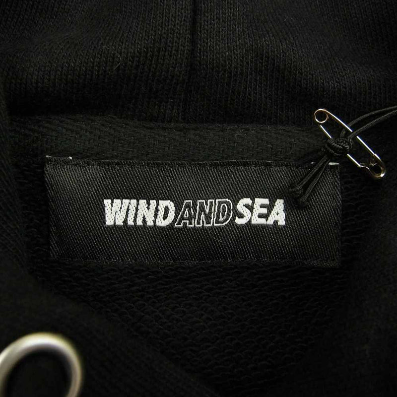 WIND AND SEA ウィンダンシー WDS-LC-02 SP限定 SEA（058) Hoodie ロゴ プリント フーディ パーカー ブラック ブラック系 S【極上美品】【中古】