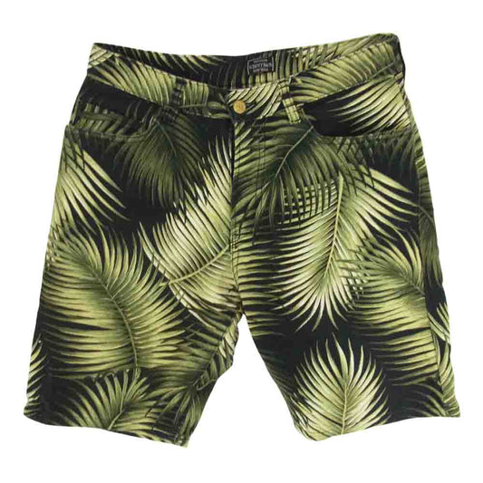 schott ショット リーフ 総柄 コットン ショーツ ハーフ パンツ グリーン系 30【中古】
