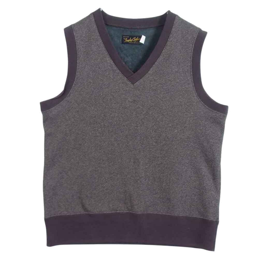 トロフィークロージング 裏地フリース ニット リブ ベスト ブラウン系 40【中古】