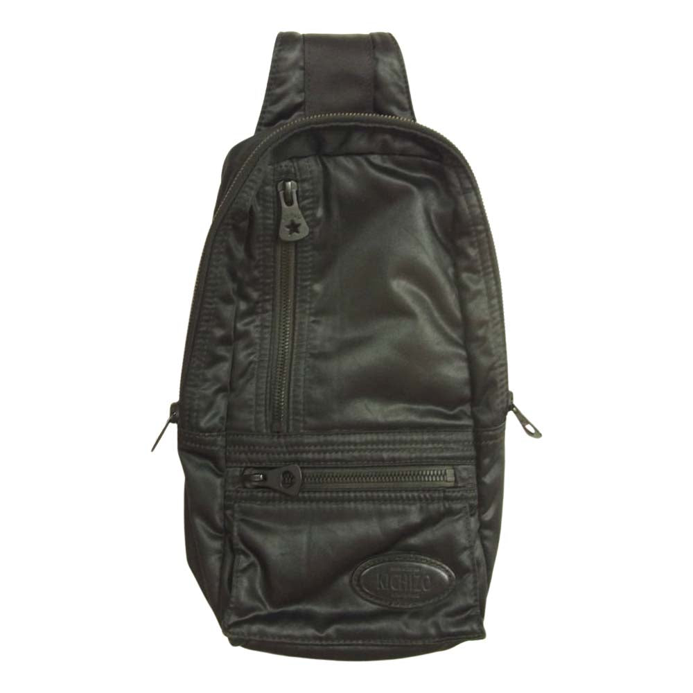 PORTER CLASSIC ポータークラシック KICHIZO キチゾウ コーティング ナイロン ワンショルダー ボディ バッグ ブラック系【中古】