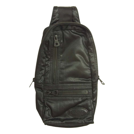 PORTER CLASSIC ポータークラシック KICHIZO キチゾウ コーティング ナイロン ワンショルダー ボディ バッグ ブラック系【中古】