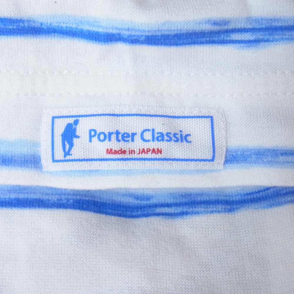 PORTER CLASSIC ポータークラシック アーティストボーダー ペイント ボートネック 半袖 Tシャツ 白青系 1【中古】