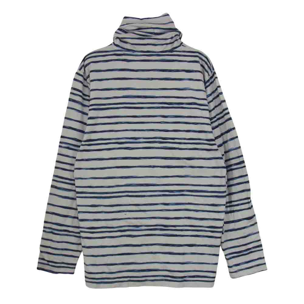 PORTER CLASSIC ポータークラシック ペイント ボーダー タートルネック 長袖 Tシャツ グレー系 M【中古】