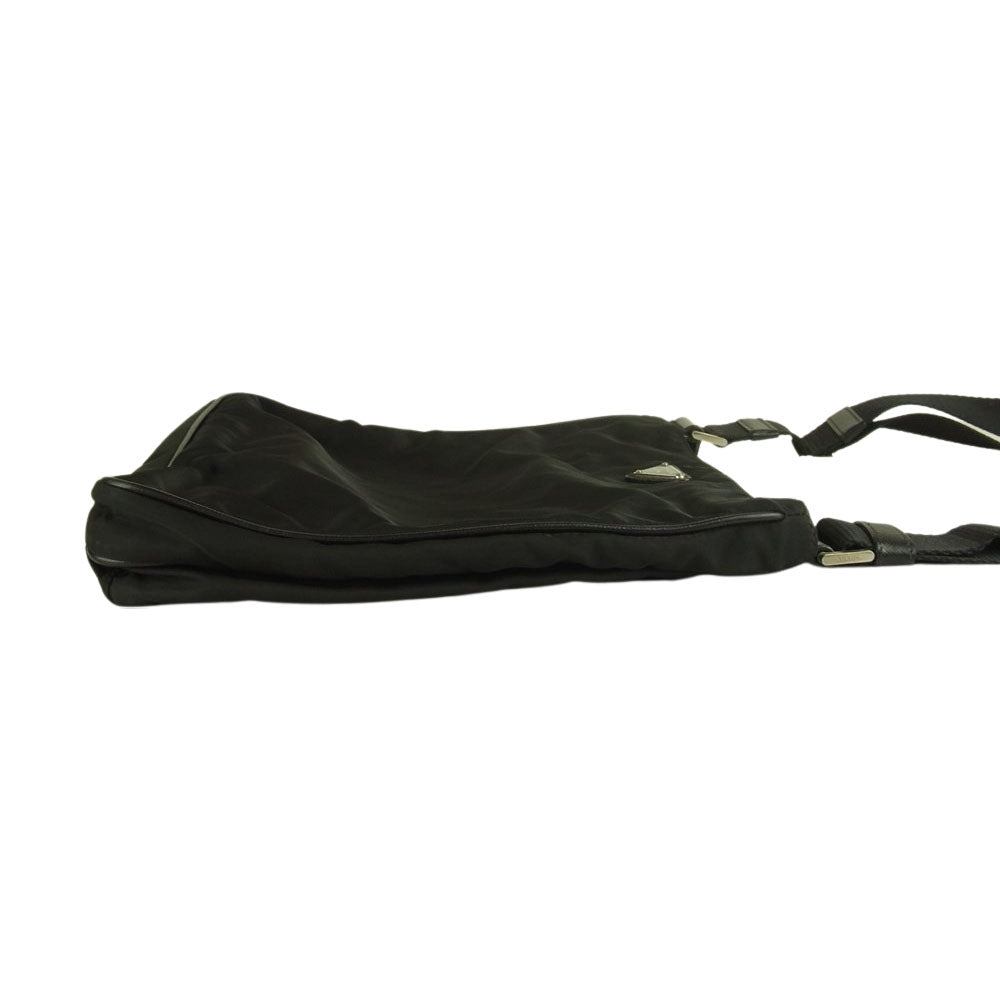 プラダ ショルダーバッグ VA0251 ブラック レザー PRADA プラダ VA0251 ナイロン ショルダー バッグ ブラック系【中古