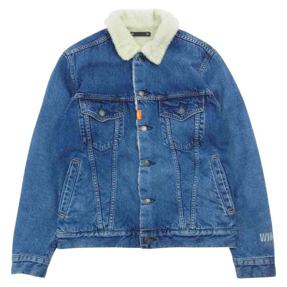 MINEDENIM マインデニム × WIND AND SEA ウィンダンシー 20AW 20MND-WAS001-85-012 DENIM BOA GJKT バックロゴ デニム ボア ジャケット ブルー系 1【美品】【中古】