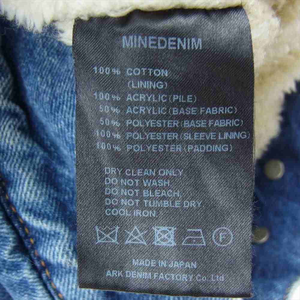 MINEDENIM マインデニム × WIND AND SEA ウィンダンシー 20AW 20MND-WAS001-85-012 DENIM BOA GJKT バックロゴ デニム ボア ジャケット ブルー系 1【美品】【中古】