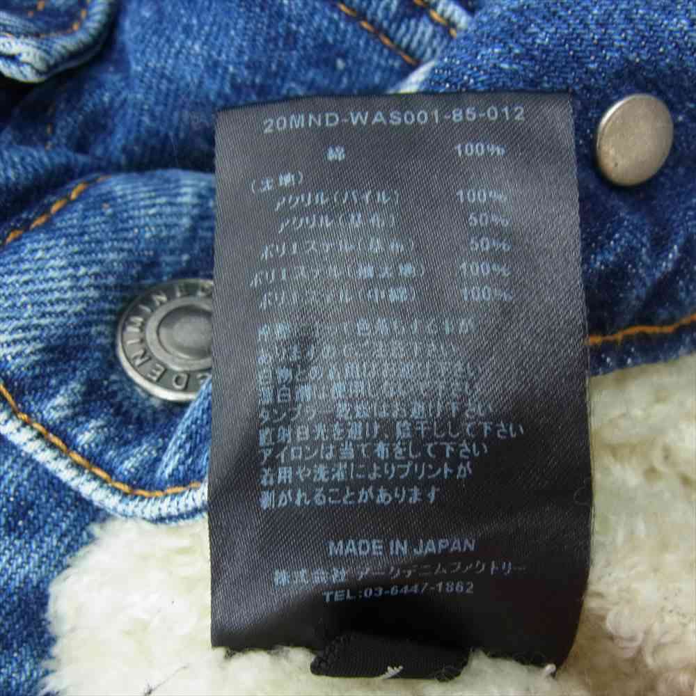 MINEDENIM マインデニム × WIND AND SEA ウィンダンシー 20AW 20MND-WAS001-85-012 DENIM BOA GJKT バックロゴ デニム ボア ジャケット ブルー系 1【美品】【中古】