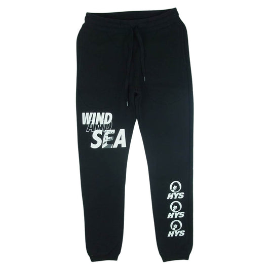 HYSTERIC GLAMOUR ヒステリックグラマー 02203CP07 WIND AND SEA ウィンダンシー 20AW SWEAT PANTS HYS ロゴプリント スウェット パンツ ブラック系 S【中古】