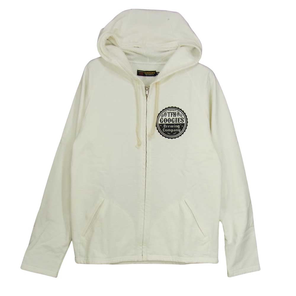 THE FLAT HEAD ザフラットヘッド GOOGIES スウェット ジップ パーカー ホワイト系 38【中古】