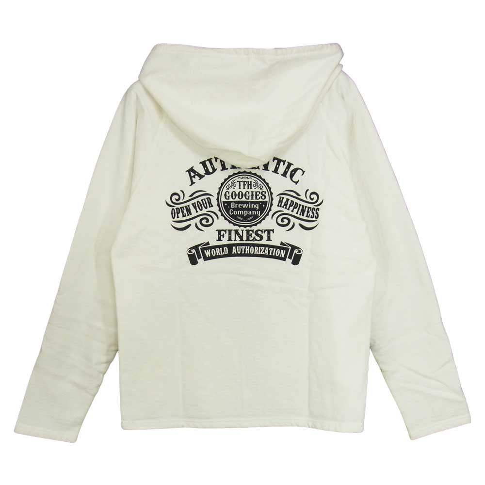 THE FLAT HEAD ザフラットヘッド GOOGIES スウェット ジップ パーカー ホワイト系 38【中古】