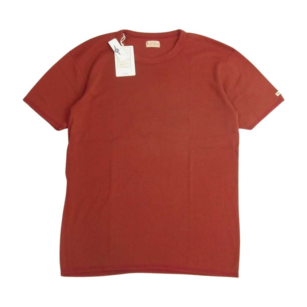 THE FLAT HEAD ザフラットヘッド FRAISE S/S SHIRTS フライス 半袖 Tシャツ ワインレッド系 M【新古品】【未使用】【中古】
