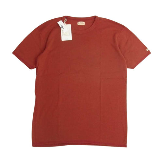 THE FLAT HEAD ザフラットヘッド FRAISE S/S SHIRTS フライス 半袖 Tシャツ ワインレッド系 M【新古品】【未使用】【中古】