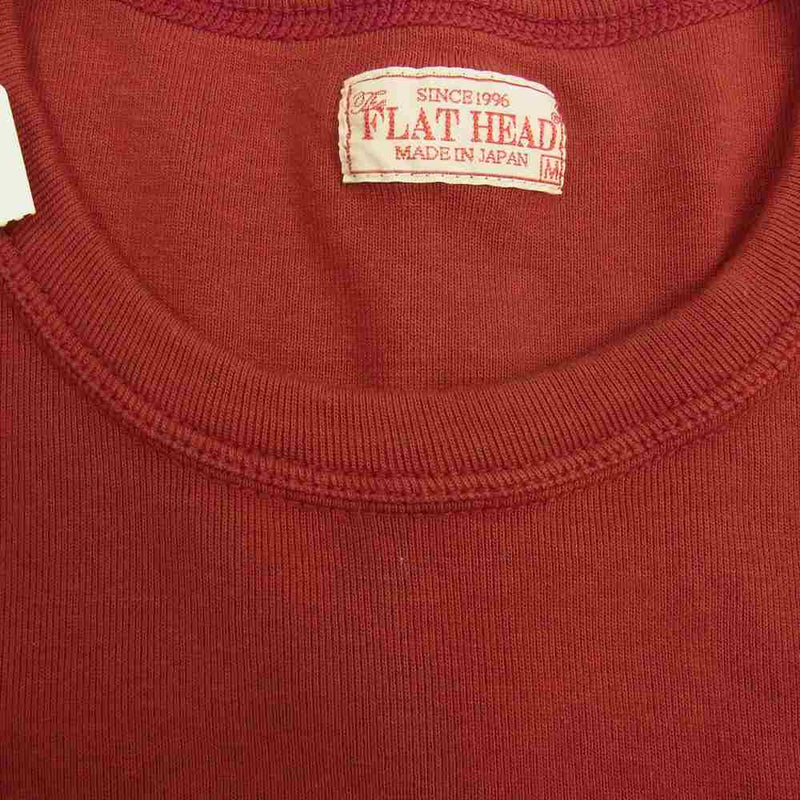 THE FLAT HEAD ザフラットヘッド FRAISE S/S SHIRTS フライス 半袖 Tシャツ ワインレッド系 M【新古品】【未使用】【中古】