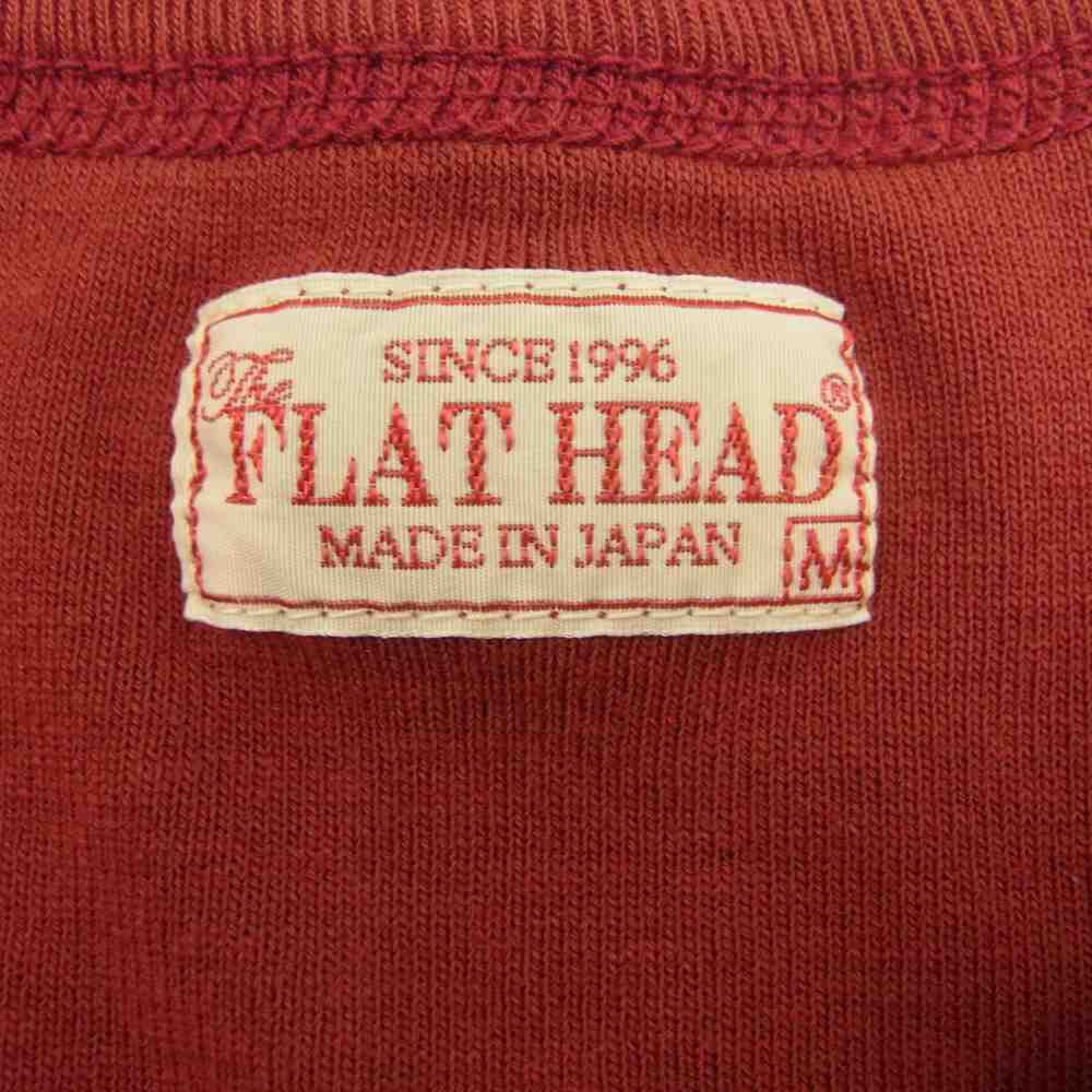 THE FLAT HEAD ザフラットヘッド FRAISE S/S SHIRTS フライス 半袖 Tシャツ ワインレッド系 M【新古品】【未使用】【中古】