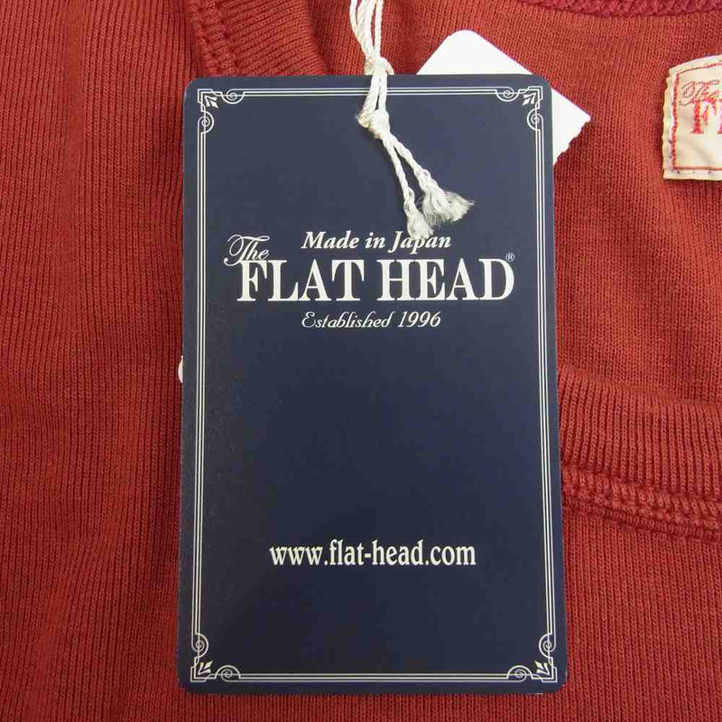 THE FLAT HEAD ザフラットヘッド FRAISE S/S SHIRTS フライス 半袖 Tシャツ ワインレッド系 M【新古品】【未使用】【中古】