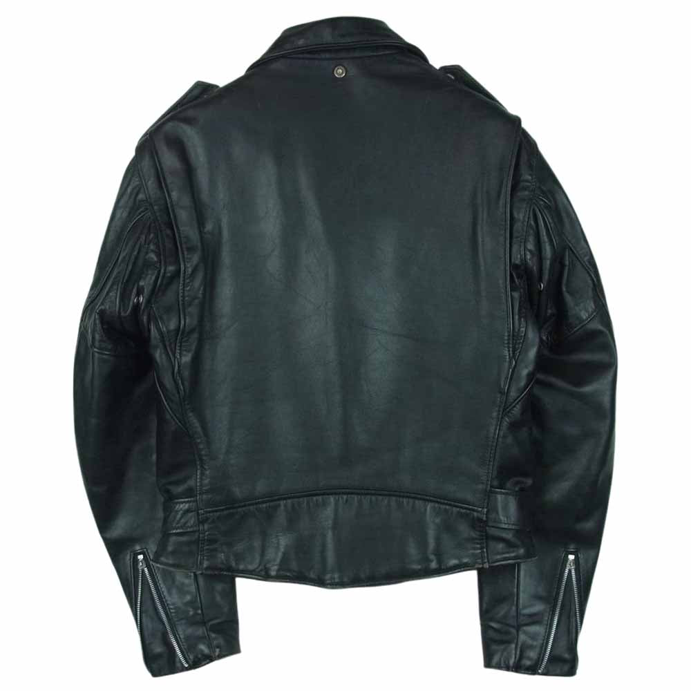 schott ショット 618 バイクタグ ダブル ライダース ジャケット レザー USA製 ブラック系 38【中古】