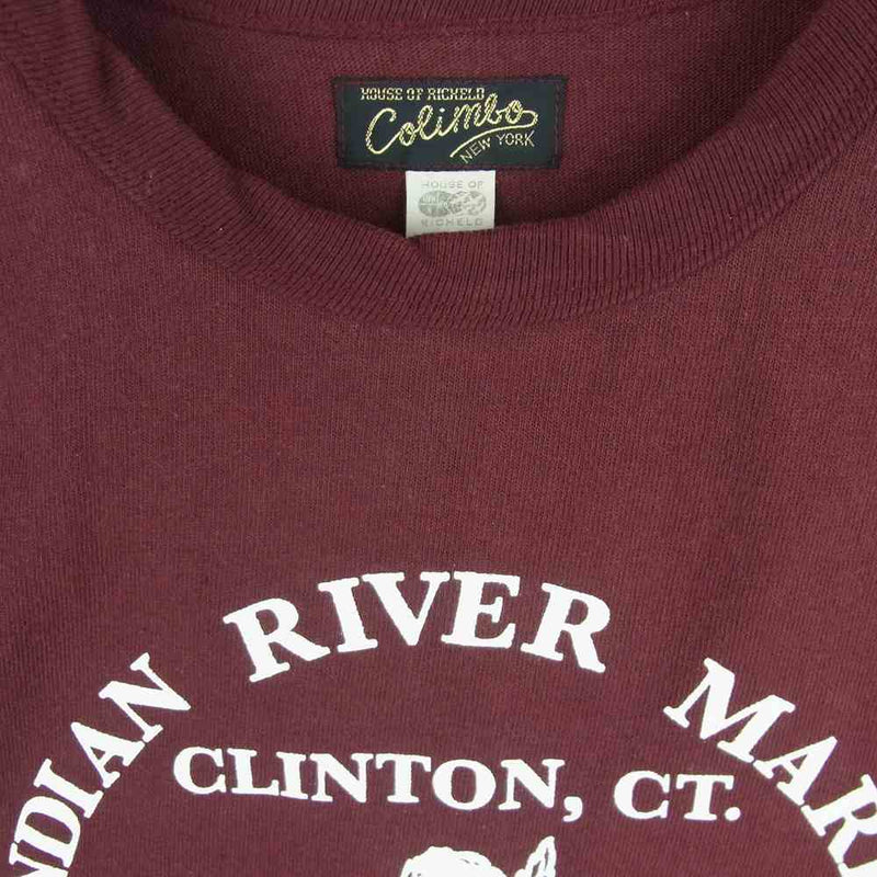 COLIMBO コリンボ PRINTED T-SHIRT Indian River Marina プリント 半袖 Ｔシャツ ボルドー系 S【中古】