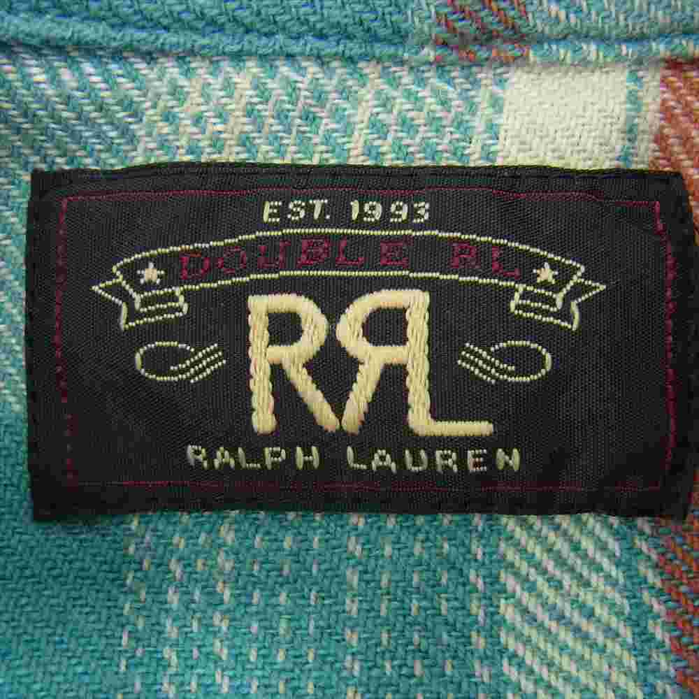 RRL ダブルアールエル 国内正規品 Western check shirt ウエスタン ネル チェック 長袖 シャツ ライトブルー系 S【中古】